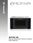 Emotiva XPR-2 User manual