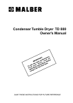 Malber TD 800 Owner`s manual
