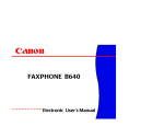 Canon FAXPHONE B640 User`s manual