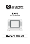Audiovox VBPEX56 - VBP EX56 - LCD Monitor Owner`s manual