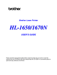 Brother hl 1650 - B/W Laser Printer User`s guide