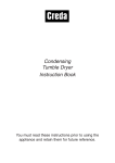 Condensing Tumble Dryer Instruction Book