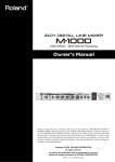 Roland M-1000 Owner`s manual