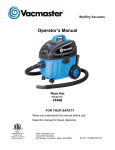Vacmaster VF408 Operator`s manual