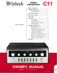 McIntosh C11 - SERVICE Specifications