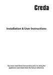 Installation & User Instructions
