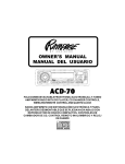 Audiovox ACD-70 Owner`s manual