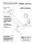 Reebok Fitness RB 310 RBEX3976.1 User`s manual