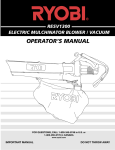 Ryobi RESV1300 Operator`s manual