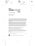 Epson Stylus Color 500 User`s guide