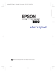 Epson Stylus Color 800N User`s guide