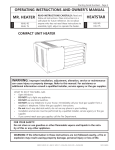 Mr. Heater HSU 75 Operating instructions