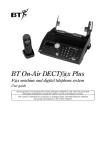 BT DECTfax Plus Fax Machine and digital telephone system User guide
