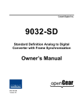 Cobalt Digital Inc 2000 Owner`s manual
