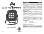 ADJ Flat Par CWWW9 User manual