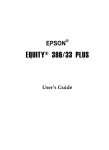 Epson Equity 386/33 PLUS User`s guide