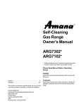 Amana GAS RANGE Owner`s manual