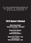 Victory  Cross Roads Hard-Ball Owner`s manual