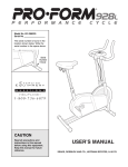 ProForm 928L User`s manual