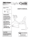 ProForm PFRX35390 User`s manual