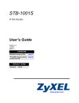 ZyXEL Communications STB-1001S User`s guide