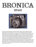 Bronica Rangefinder RF645 Owner`s manual