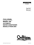 Culligan Mark 100 Service manual