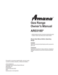 Amana AR03100 Owner`s manual