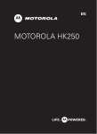 Motorola HK250 Product specifications