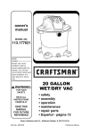 Craftsman 113.177621 Owner`s manual