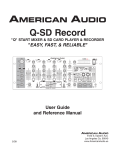 American Audio Q-SD Record User guide