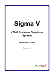 Sigma V KT848 Installation guide