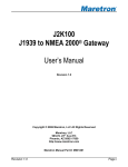 Maretron J2K100 User`s manual