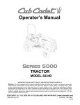 Cub Cadet 5234D Operator`s manual