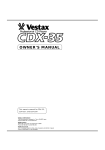 Vestax CDX-35P Owner`s manual