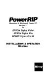 Epson PowerRIP Stylus Pro XL Technical information