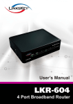 AOpen 4-Port 10/100Mbps Ethernet Broadband Router User`s manual