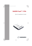 Sagem F@st 1704 Installation guide