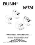 Bunn VP17A Service manual