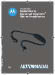 Motorola S9 - Bluetooth Active Headphones User`s guide