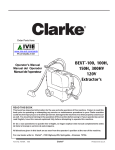 Clarke Bext-150H Operator`s manual