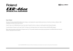 Roland EXR-46OR Owner`s manual