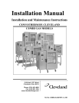 Cleveland Convotherm PC-Control Installation manual