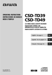 Aiwa CSD-TD39 Operating instructions