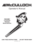 MTD MB320BV Operator`s manual