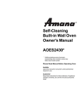 Amana AOES2430 Owner`s manual