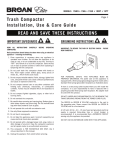 Broan 15Wh Installation Instructions