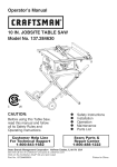 Craftsman 137 Operator`s manual