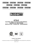 Blodgett KTG-12E Operating instructions