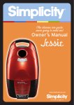 Simplicity Jessie Vacuum Bag and Filters Owner`s manual